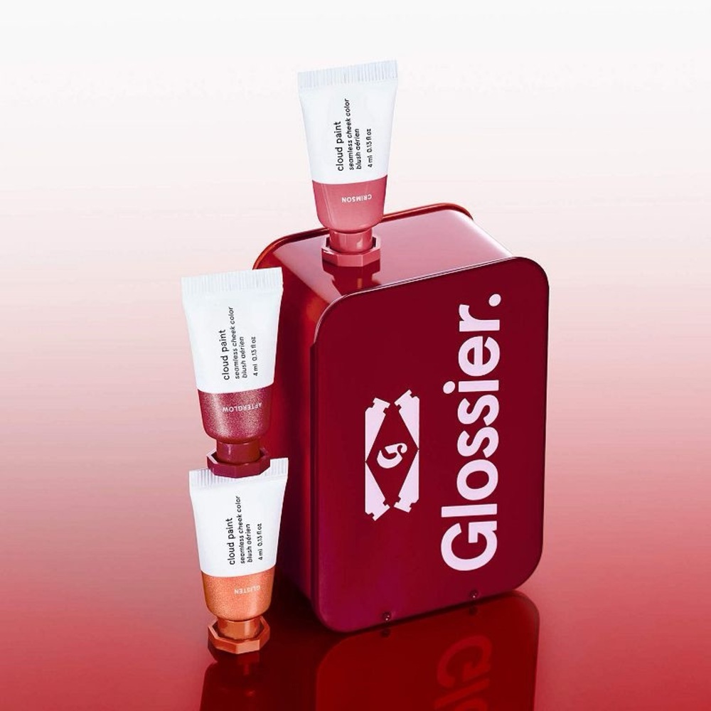 New Glossier Limited Edition Mini Cloud Paint Blush Trio in Tin